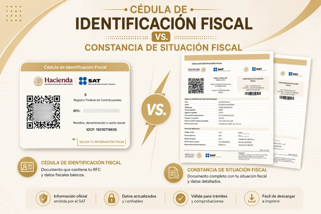 Cédula de Identificación Fiscal VS Constancia de Situación Fiscal